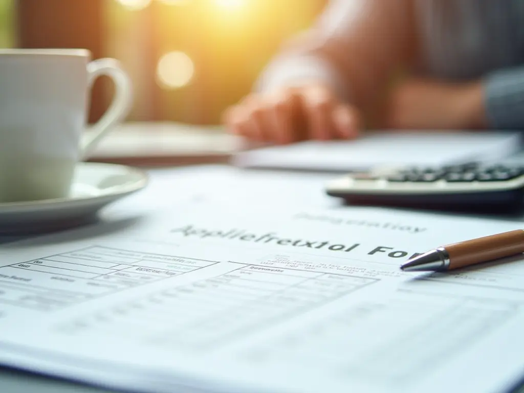 Close-up of financial documents and a calculator for home improvement financing